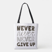 Nooit opgeven tote bag (Achterkant)