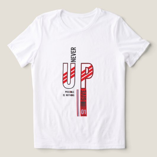 nooit opgeven Tri-Blend shirt (Design voorkant)