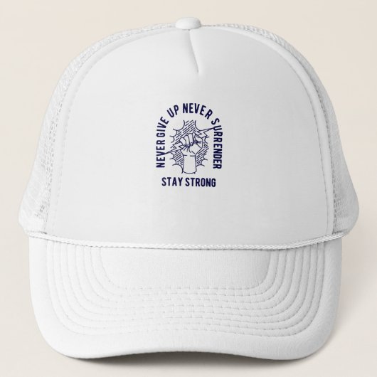 Nooit opgeven trucker pet (Voorkant)