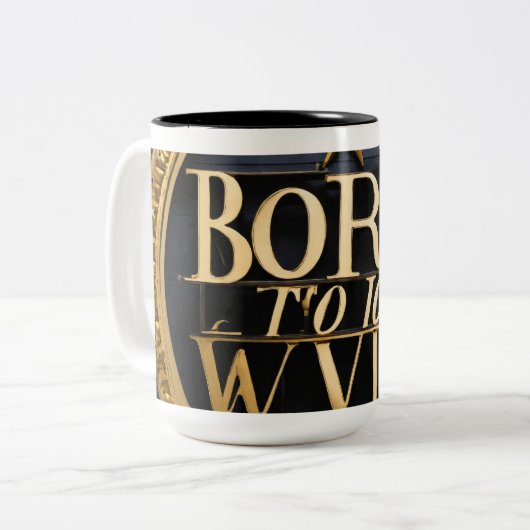 Nooit opgeven tweekleurige koffiemok (Voorkant links)