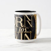 Nooit opgeven tweekleurige koffiemok (Voorkant rechts)