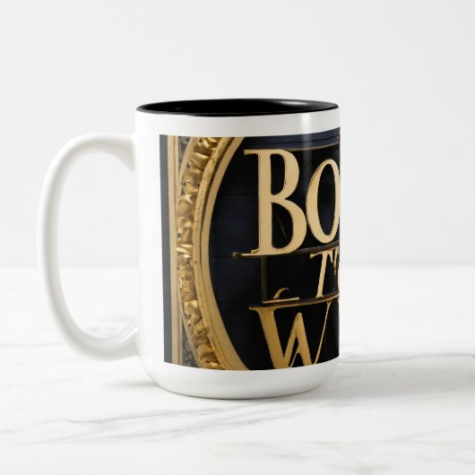 Nooit opgeven tweekleurige koffiemok (Links)