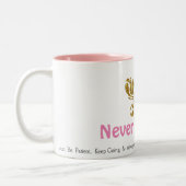 Nooit opgeven tweekleurige koffiemok (Links)