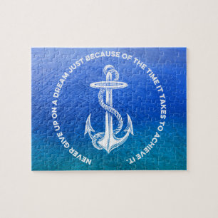 Nooit opgeven van het  anker Dream Blue Ocean Legpuzzel
