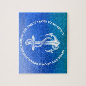 Nooit opgeven van het  anker Dream Blue Ocean Legpuzzel (Verticaal)