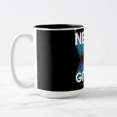 Nooit opgeven van sterk blijven tweekleurige koffiemok (Links)