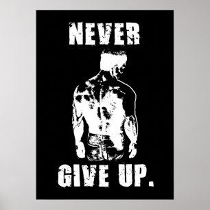 Nooit opgeven - Workout Motivatie Poster