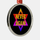 NOOIT OPNIEUW IN Holocaust YOM HASHOAH Metalen Ornament (Rechts)