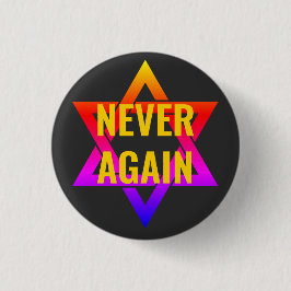 NOOIT OPNIEUW IN Holocaust YOM HASHOAH Ronde Button 3,2 Cm