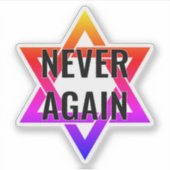 NOOIT OPNIEUW IN Holocaust YOM HASHOAH Sticker (Voorkant)
