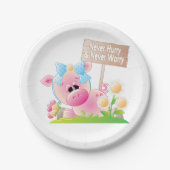 Nooit opschieten en nooit zorgen papieren bordje (Voorkant)