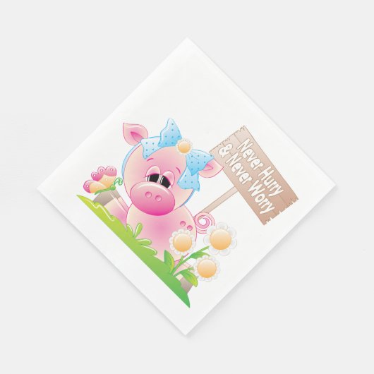 Nooit opschieten en nooit zorgen servet (Hoek)