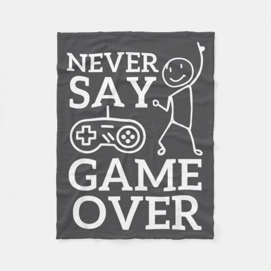 Nooit Over Game Stickman Gamer Zegt Fleece Deken (Voorkant)