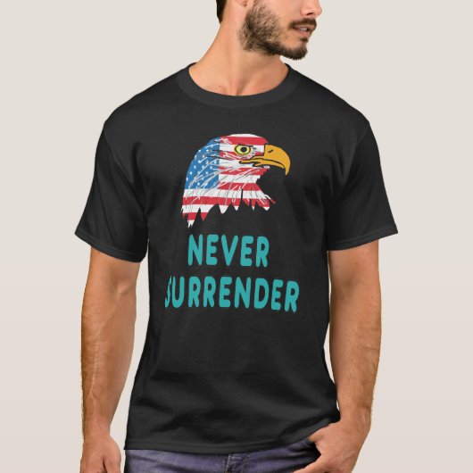 Nooit overgeven t-shirt (Voorkant)