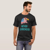 Nooit overgeven t-shirt (Voorkant volledig)