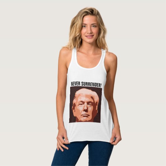 NOOIT OVERRENDER! DONALD TRUMP T-SHIRTS (Volledige Voorkant)