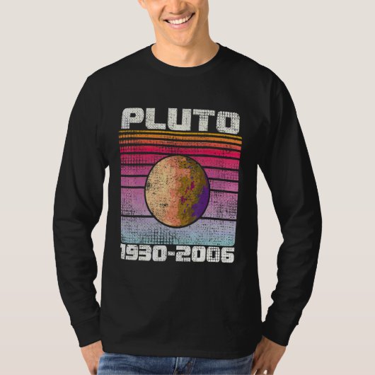 Nooit Pluto vergeten 1930 2006 Retro Ruimte Plut T-shirt (Voorkant)
