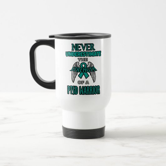 Nooit...PTSD Warrior Travel Mug Reisbeker (Links)