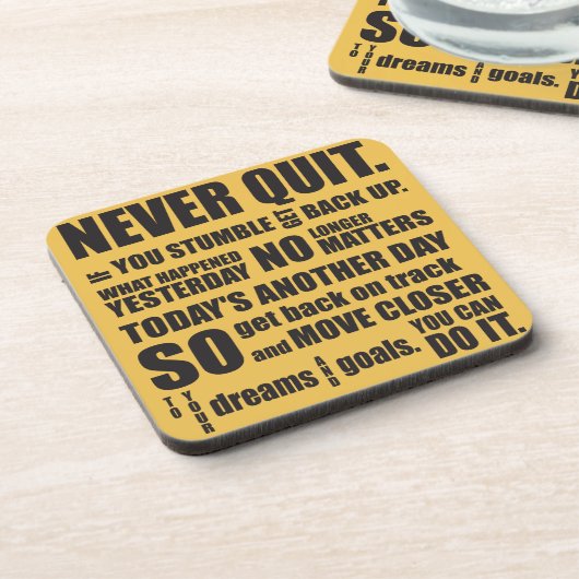 NOOIT QUIT ONDERZETTER (Linkerzijde)