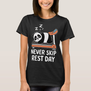 Nooit Rustdag Overslaan Funny Bodybuilding Panda W T-shirt