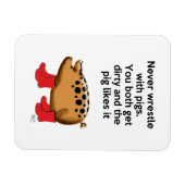 Nooit rusten met varkens magneet (Horizontaal)