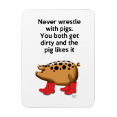 Nooit rusten met varkens magneet (Verticaal)