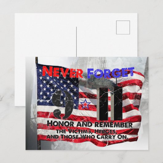 Nooit September 11 vergeten Briefkaart (Voorkant / Achterkant)
