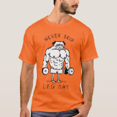 Nooit Skip Been Day - Grappige Gym Pug T-shirt (Voorkant)