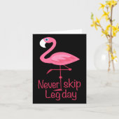 Nooit Skip Been Day - Gym Fitness Workout Flamingo Kaart (Gele Bloem)