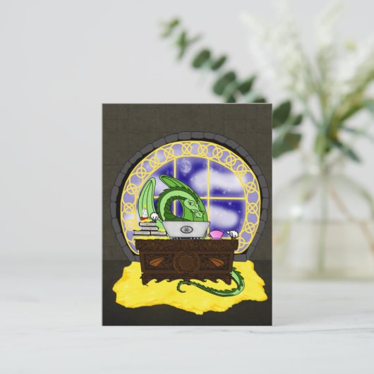 Nooit slaapDraak op het werk Briefkaart (Staand voorkant)