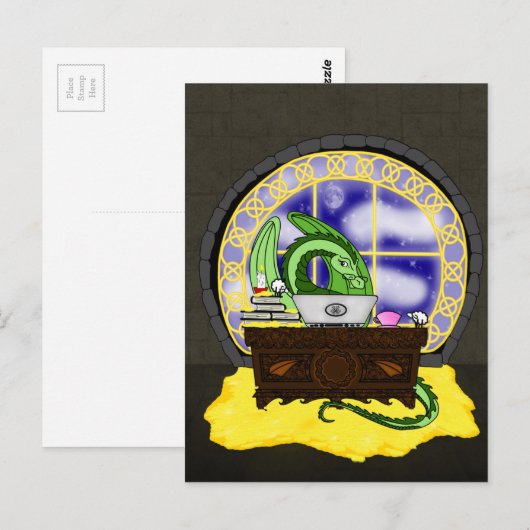 Nooit slaapDraak op het werk Briefkaart (Voorkant / Achterkant)