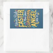 Nooit sneller rijden dan je voogd-engel kan vliege rechthoekige sticker (Tas)