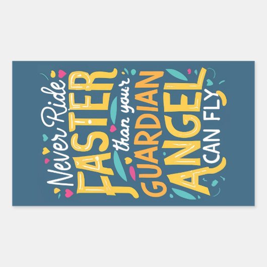 Nooit sneller rijden dan je voogd-engel kan vliege rechthoekige sticker (Voorkant)