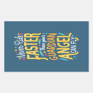 Nooit sneller rijden dan je voogd-engel kan vliege rechthoekige sticker