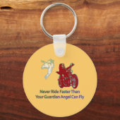 NOOIT SNELLER RIJDEN DAN UW GUARDIAN ANGEL KAN VLI SLEUTELHANGER (Voorkant)