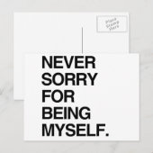 NOOIT SORRY VOOR MYSELF BRIEFKAART (Voorkant / Achterkant)