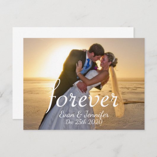 Nooit sparen de Datum Aankondigingskaart (Voorkant / Achterkant)