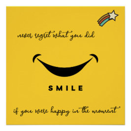 Nooit spijt. Lach! Vallende Ster. bewerkbaar Perfect Poster