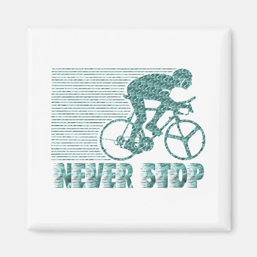 Nooit stoppen: fietsen magneet (Voorkant)