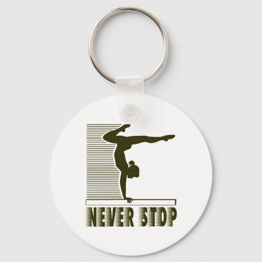 Nooit stoppen: Gymnastiek Sleutelhanger (Voorkant)