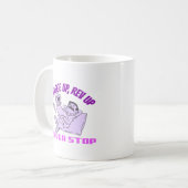 Nooit stoppen koffiemok (Voorkant links)