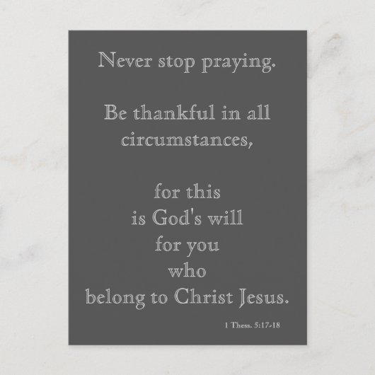 Nooit stoppen met bidden briefkaart (Voorkant)