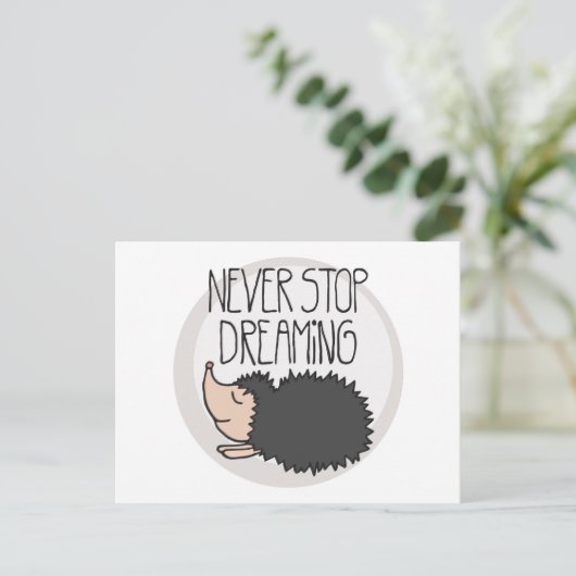 Nooit stoppen met dromen briefkaart (Staand voorkant)