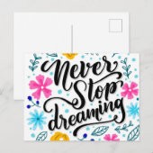 Nooit stoppen met dromen - briefkaart voor positiv (Voorkant / Achterkant)
