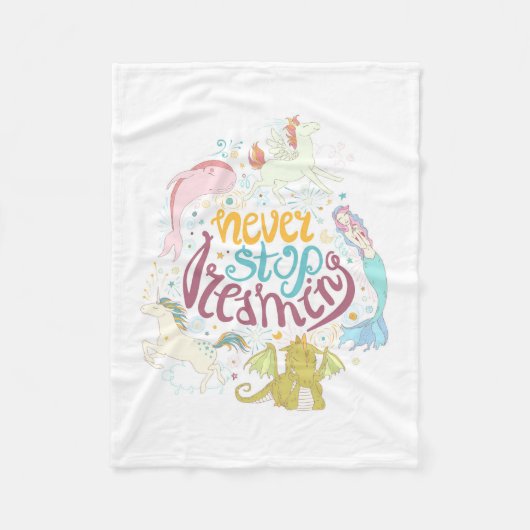 Nooit stoppen met dromen fleece deken (Voorkant)