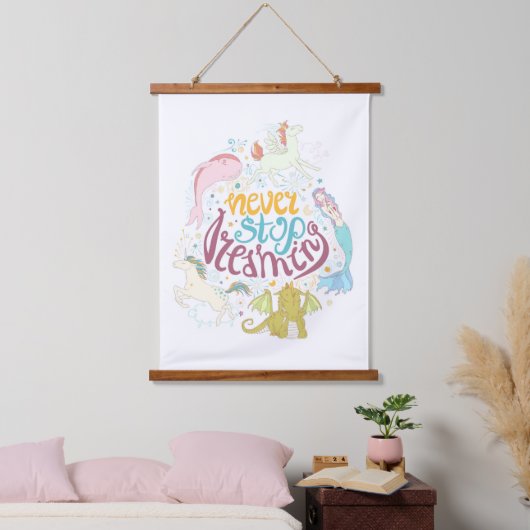 Nooit stoppen met dromen hangend wandkleed (Slaapkamer)
