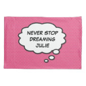 NOOIT STOPPEN MET DROMEN Leuk Retro Stripboek Pop Kussensloop (Achterkant)