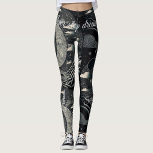 Nooit stoppen met dromen, long y estrellas leggings