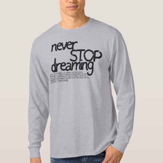 Nooit stoppen met dromen T-shirt 2023 (Voorkant)