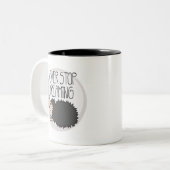 Nooit stoppen met dromen tweekleurige koffiemok (Voorkant links)